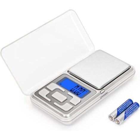 Balance de cuisine de précision 500 g/0,01 g avec écran LCD rétroéclairé, 4 unités - Argent, balance numérique portable pour la cuisine, le café, les voyages et les médicaments-AquaForge (1/5)