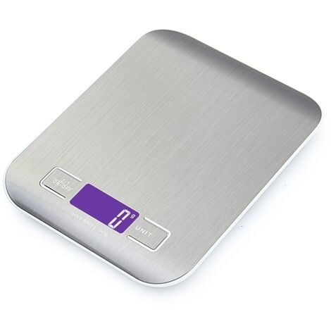Balance de cuisine numérique 5 kg 1 g, précision rechargeable USB, idéale pour la pâtisserie, la cuisine et la préparation de repas diététiques (fond blanc).-AquaForge (1/4)