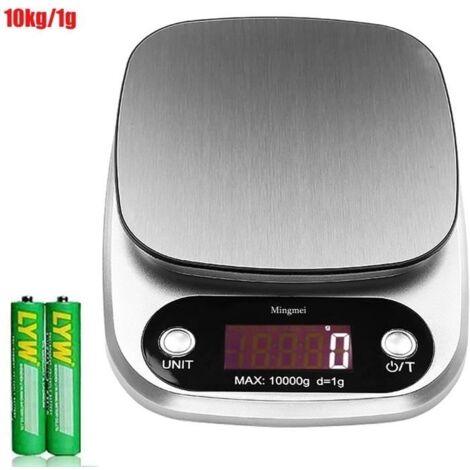 Balance de cuisine électronique 10 kg/1 g - MINGMEI - Haute précision - Écran LCD - Grise-AquaForge (1/4)
