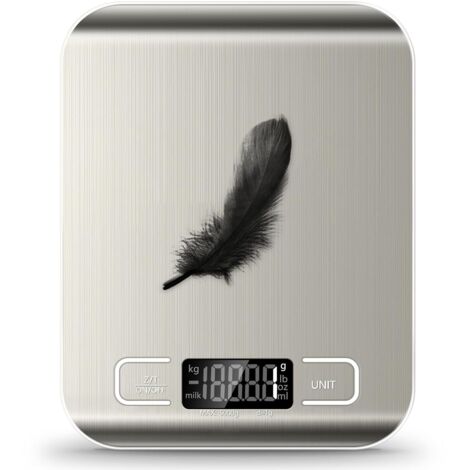 Balance de cuisine, balance de cuisine de 5 kg avec fonction chauffante à 6 unités et écran LCD, balance alimentaire numérique de 1,4 g en acier inoxydable.-AquaForge (1/5)