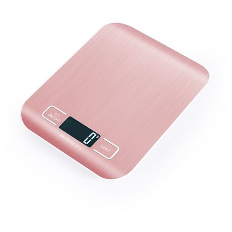 Balance de cuisine numérique rechargeable avec piles incluses - Or rose, compatible avec les ustensiles de cuisine, 10 kg/1 g-AquaForge (1/4)