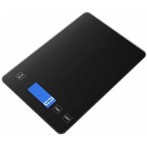 Balance de cuisine électronique 15 kg en verre trempé, balance de cuisine de précision 1 pc (noire)-AquaForge (1/5)