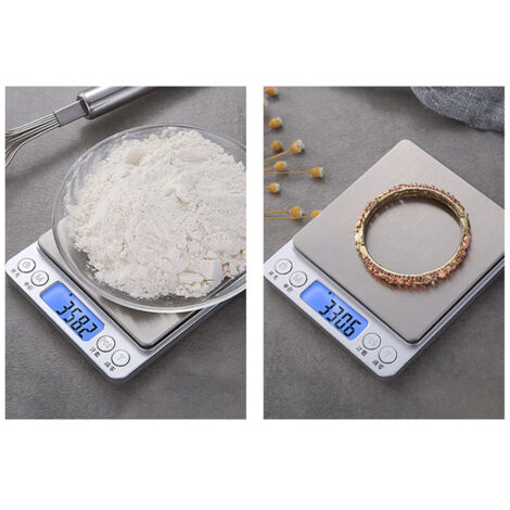 Balance de précision pour bijoux, large plage de mesure (0,1 g à 2 kg), compacte et idéale pour la cuisine, la maison et les restaurants.-AquaForge (1/4)