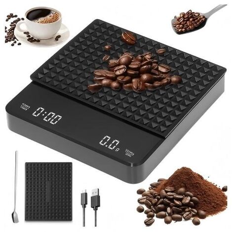 Balance électronique à café avec minuteur, balance électronique pour infusion manuelle, balance de cuisine intelligente, balance électronique, balance au gramme près, balance alimentaire-AquaForge (1/2)