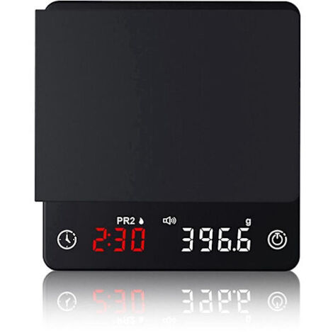 Mini balance de cuisine intelligente avec minuteur intégré, pesée numérique de précision pour café expresso, noire-AquaForge (1/5)