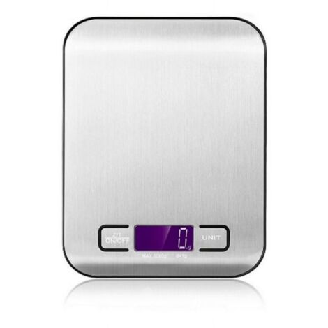 Balance de cuisine numérique pour la cuisson et la pâtisserie - Capacité de 5 kg, écran LCD avec fonction tare, acier inoxydable 18 x 14 cm, automatique, noire-AquaForge (1/5)