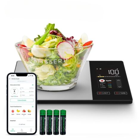 Balance de cuisine en acier inoxydable avec calculateur nutritionnel (calories, protéines, lipides, glucides)-AquaForge (1/4)