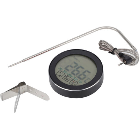 Thermomètre alimentaire électronique numérique sans fil avec sonde pour grillades, barbecue et cuisine à la maison (noir)-AquaForge (1/5)