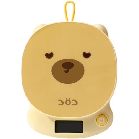 Balance de cuisine - 5 kg max, précision 0,1 g, jolis motifs d'animaux pour la pâtisserie, la cuisine et le café (Ours jaune)-AquaForge (1/5)