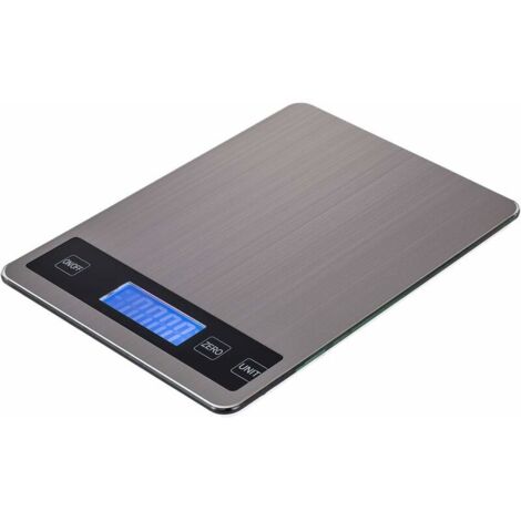 Balance de cuisine numérique 5 kg (11 lb), en acier inoxydable de haute qualité, avec écran LCD, idéale pour la pâtisserie maison (réf. 833162).-AquaForge (1/5)