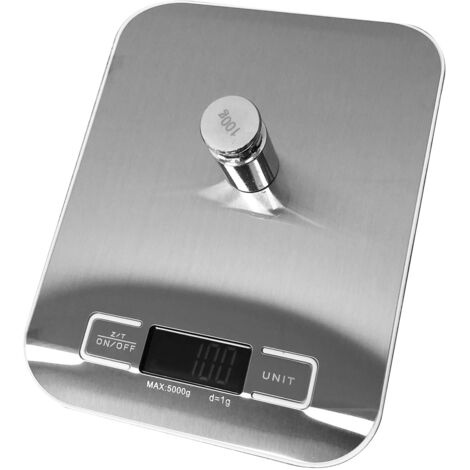 Balance de cuisine électronique 5 kg en acier inoxydable, numérique et portable, pour la cuisine et la pâtisserie.-AquaForge (1/5)