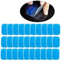 Lot de 60 électrodes de gel EMS, électrodes de gel pour appareil d'électrostimulation musculaire abdominale EMS, électrodes de rechange pour appareil d'électrostimulation abdominale, E-AquaForge