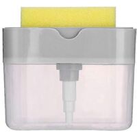 Distributeur de savon liquide 2 en 1 avec porte-éponge pour la cuisine, la salle de bain et la buanderie-AquaForge
