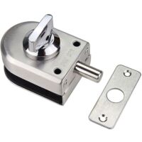 Serrure en acier inoxydable pour portes vitrées de salles de bains, toilettes et magasins-AquaForge