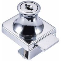 Serrure pour porte vitrée, serrure en acier chromé, serrure pour vitrerie, serrure pour portes vitrées, serrure pour vitrine, pour portes vitrées de 5 à 8 mm d'épaisseur-AquaForge