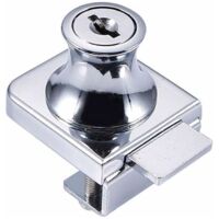 Serrure pour porte vitrée, serrure en acier chromé, serrure pour vitrerie, serrure pour portes vitrées, serrure pour vitrine, pour porte vitrée de 5 à 8 mm d'épaisseur-AquaForge