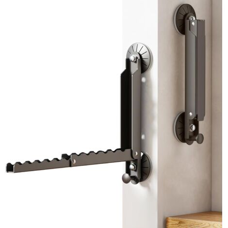 Due appendiabiti da porta per il bagno con ganci a ventosa pieghevoli, adatti sia per la cucina che per la camera da letto. (1/5)