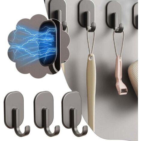 Ganci magnetici per frigoriferi, robusti e durevoli ganci magnetici girevoli, adatti per appendere oggetti, con magneti a gancio, adatti per frigoriferi di casa e ufficio, barbecue e armadietti. (1/5)