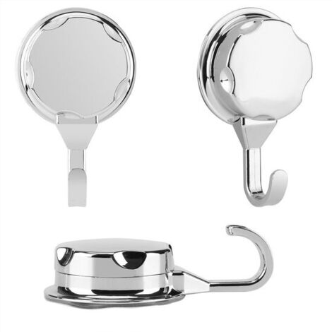 Set di 3 ganci portasciugamani da parete in ABS con ventose, adatti per bagni e cucine. (1/2)
