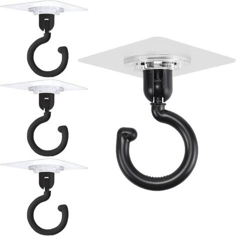Ganci trasparenti autoadesivi per soffitto - Confezione da 4, ganci impermeabili per pareti, adatti a bagni, cucine, uffici e camere da letto - ultra resistenti e non richiedono foratura. (1/4)