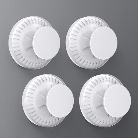 Set di 4 ganci a ventosa senza foratura, rimovibili e impermeabili, adatti per bagni, cucine e porte d'ingresso, colore bianco. (1/3)