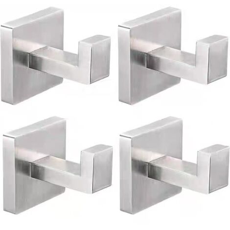 Ganci portasciugamani in nichel spazzolato, adatti per il bagno, moderni e robusti ganci in acciaio inox, set da 4 – ideali per appendere asciugamani, accappatoi e cappotti in cucina, camera da letto, (1/5)