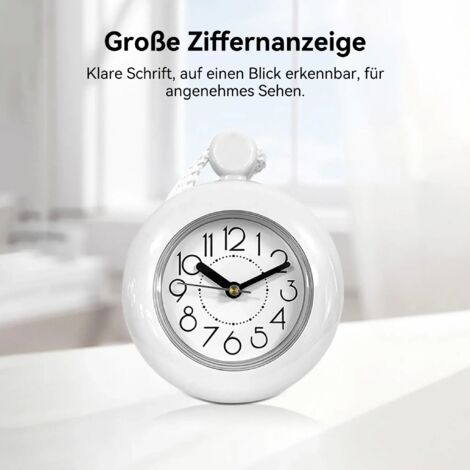 Orologio da bagno, orologio da doccia, piccolo orologio da bagno impermeabile, timer per la doccia, sveglia, orologio digitale, orologio da parete per bagno e cucina (bianco)