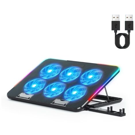 Base di raffreddamento per laptop, tappetino di raffreddamento per laptop, base di raffreddamento per laptop da gaming con 6 ventole a LED