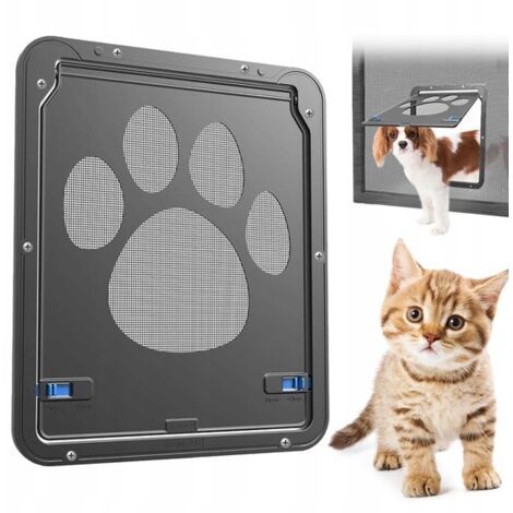 Sportello per animali domestici - Sportello per cani - Sportello magnetico con zanzariera - Sportello per gatti - Sportello con zanzariera per animali domestici - Con serratura e zanzariera - Chiusura