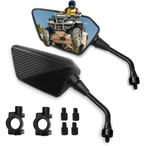 Specchietti laterali per biciclette, motociclette, quad, scooter e cruiser, con viti da 8 mm e 10 mm e clip di montaggio per manubrio da 7/8 di pollice, adatti ai modelli Suzuki. (1/5)