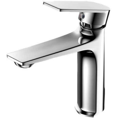 Rubinetti per bagno, rubinetti per cucina, rubinetti monocomando per lavabo, rubinetti monoforo per lavabo, finitura cromata, lavabo in rame senza piombo (cromato).