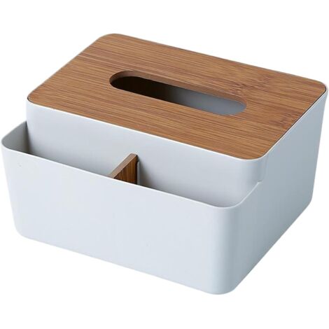 Porta fazzoletti con scomparti e coperchio removibile - Grigio