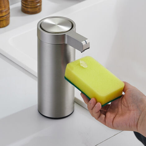 Dispenser automatico di sapone liquido, senza contatto, ricaricabile tramite USB, dispenser intelligente di sapone liquido per le mani, 4 impostazioni regolabili, 380 ml (12,8 oz), adatto per bagni, c (1/2)