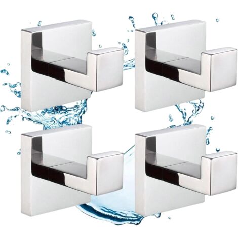 Set di 4 ganci da bagno cromati, ganci da parete per la casa, ganci portasciugamani, acciaio inox SUS304