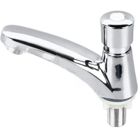 Rubinetto a pulsante per il risparmio idrico con erogazione ritardata dell'acqua, solo acqua fredda, in lega, adatto per uso domestico.