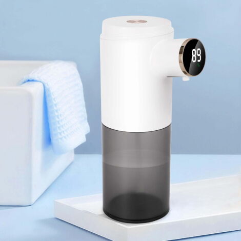 Dispenser automatico di sapone liquido, tre velocità regolabili, 300 ml (10,1 oz), dispenser automatico di sapone senza contatto, ricaricabile tramite USB, adatto per bagni e cucine. (1/5)