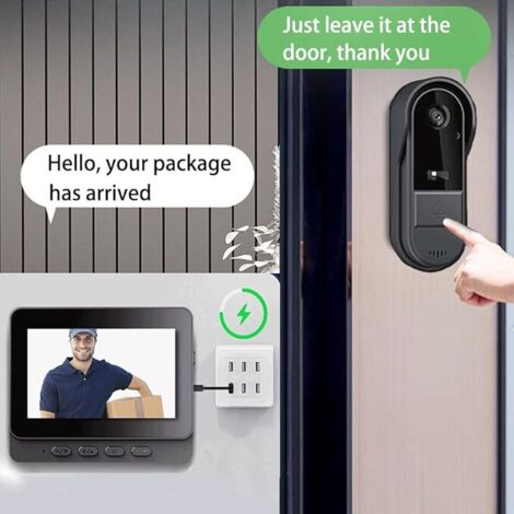 Altoparlante video esterno impermeabile IP65 con risoluzione 1080P HD e videocamera integrata, connettività wireless Bluetooth a 2,4 GHz, non richiede connessione Wi-Fi. (1/5)