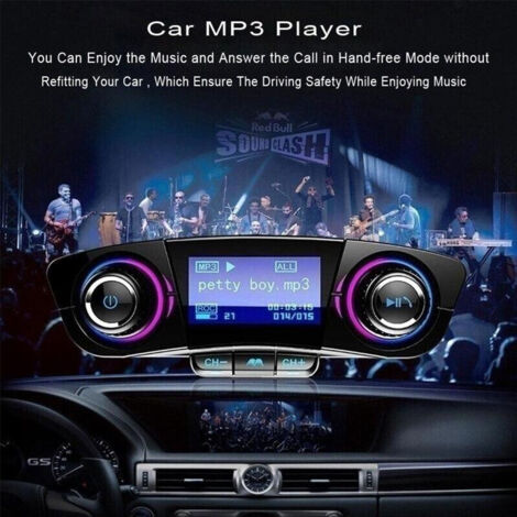 Eppfun FM100B Trasmettitore FM Bluetooth Per Auto – Vivavoce, 2 Porte USB E USB-C Per Ricarica Rapida, Bluetooth 5.0