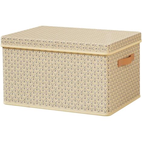 Scatola portaoggetti pieghevole in PP rinforzato, ideale per la camera da letto, di grande capacità, può contenere vestiti, giocattoli e altri oggetti, set da 2, beige (443020 cm) (1/5)