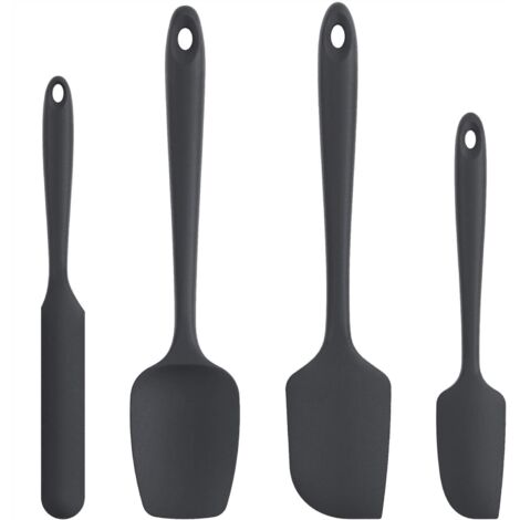 Spatole in silicone per cucinare e cuocere al forno, spatole U-Taste resistenti al calore fino a 315 °C, set da 4 pezzi, antiaderenti, vassoio da cucina flessibile, senza BPA, nere.
