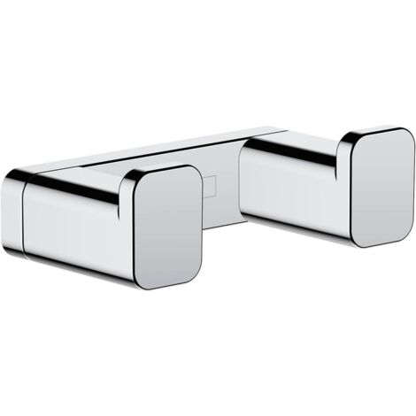 Ganci doppi per asciugamani, portasciugamani, ganci per accappatoi, installazione a incasso, accessori per il bagno, finitura cromata (1/3)