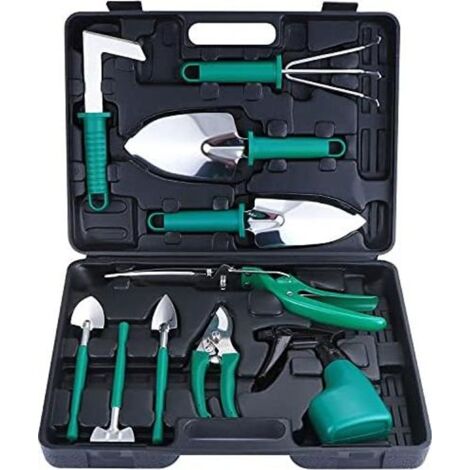 Attrezzi da giardinaggio, attrezzature da giardinaggio, set di attrezzi da giardinaggio in acciaio inox con scatole portaoggetti, regali per appassionati di giardinaggio, ecologici