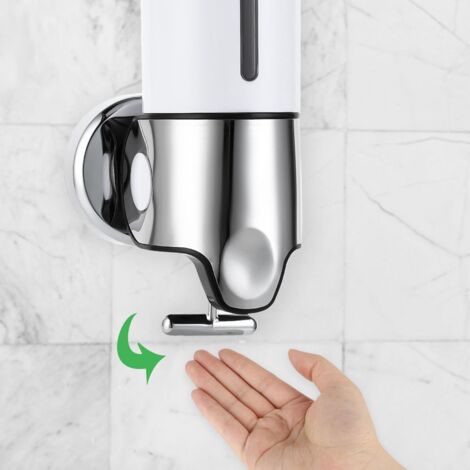 Dispenser automatico di sapone schiumogeno a parete, set dispenser di sapone elettrico con ricarica USB e sensore di movimento a infrarossi, adatto per cucine e bagni (bianco).