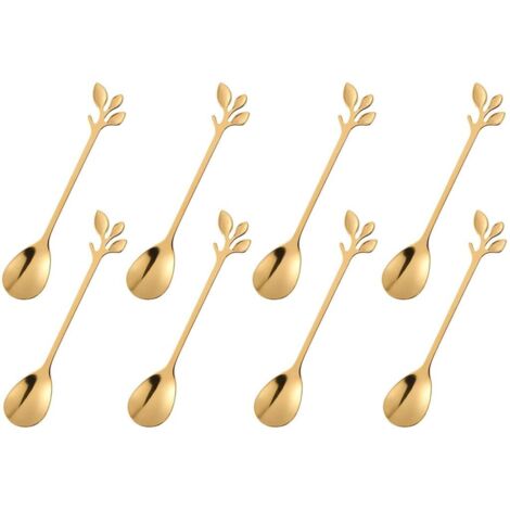 Un set da 16 pezzi che include un mini cucchiaino dorato, un mini cucchiaino in acciaio inossidabile, un cucchiaio da caffè moka, un cucchiaio da torta, un cucchiaio da gelato e un piccolo cucchiaio d (1/4)