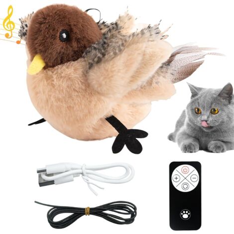 Giocattoli interattivi per gatti, uccelli, veri pipistrelli e uccellini, peluche con cappellini per gatti, giocattoli per gatti ricaricabili e telecomandati.