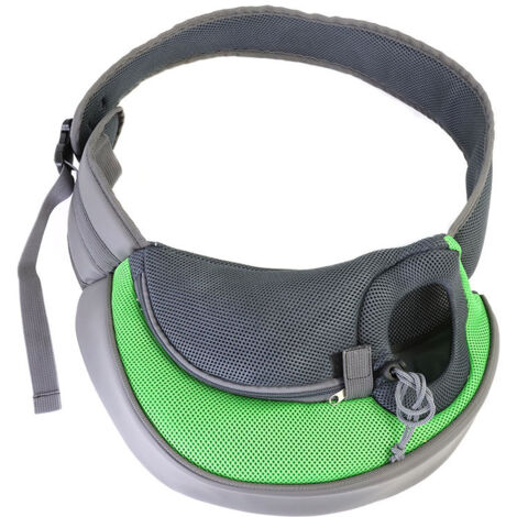 Borsa a tracolla portatile per cani e gatti, ideale per i viaggi. Zaino pettorale in rete traspirante per uso esterno, adatto ad animali domestici di peso inferiore a 10 kg. (1/4)
