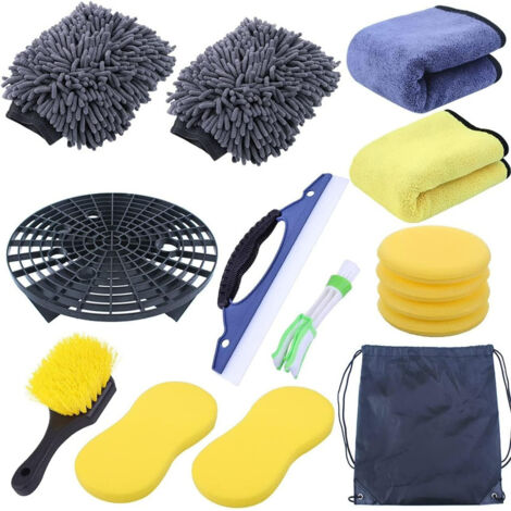 Kit per la pulizia dell'auto da 15 pezzi, strumenti per la pulizia degli interni, prodotti per la cura dell'auto. (1/3)