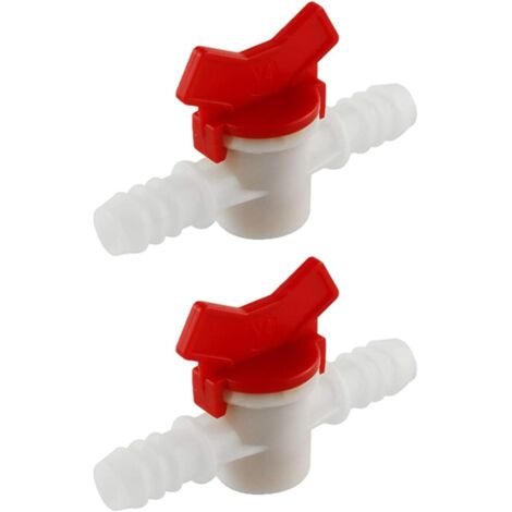 Set di 2 valvole a sfera in filo d'acciaio bianco con interruttore di intercettazione, connettore per tubo flessibile, valvola di controllo del flusso per irrigazione da giardino e tubo per irrigazion