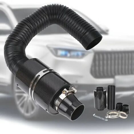 Kit filtro aria universale ad alte prestazioni per autoveicoli, con sistema di aspirazione in fibra di carbonio a forma di fungo, tubo retrattile e staffa di montaggio, adatto a diversi modelli di aut (1/5)