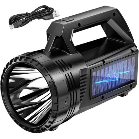 Torcia a LED solare, torcia portatile ad alta luminosità, illuminazione esterna brillante, dimensioni 19,5 x 12,4 cm, adatta per campeggio, escursionismo, pesca, viaggi o vari altri usi. (1/5)